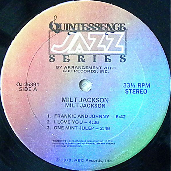 Milt Jackson : Milt Jackson (LP, Comp)