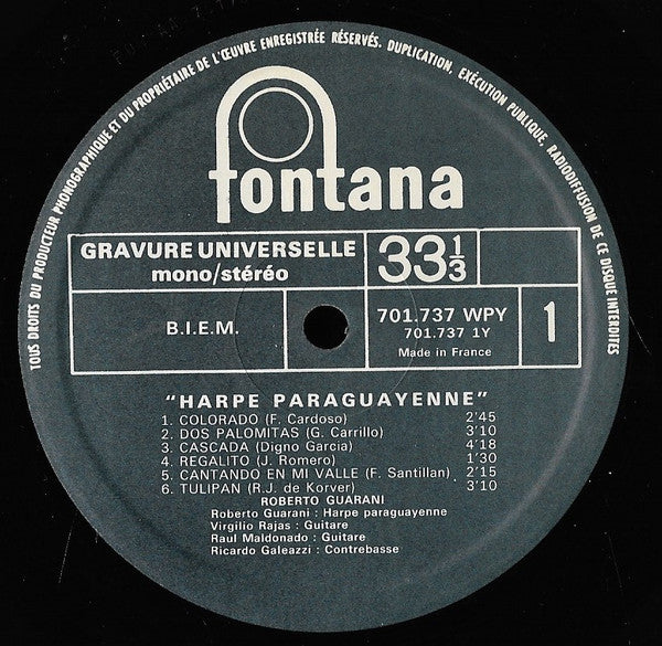 Roberto Guarani : Harpe Paraguayenne (LP)