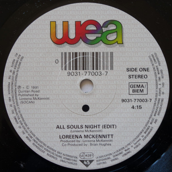Loreena McKennitt : All Souls Night (7", Single)