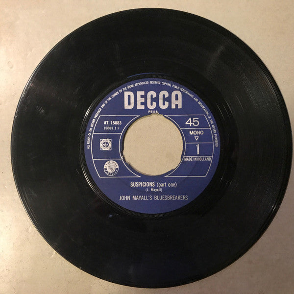 John Mayall & The Bluesbreakers : Suspicions (7", Mono)