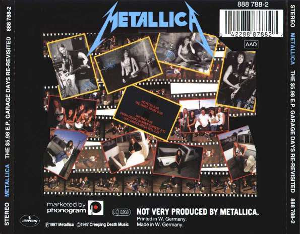 Metallica : The $5.98 E.P. Garage Days Re-Revisited (CD, EP)