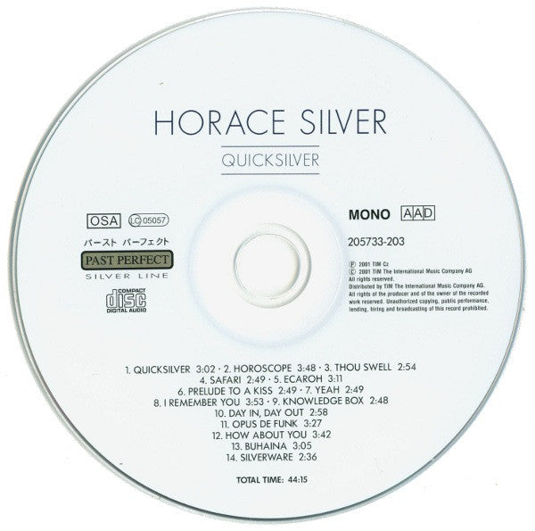 Horace Silver : Quicksilver (CD, Comp)