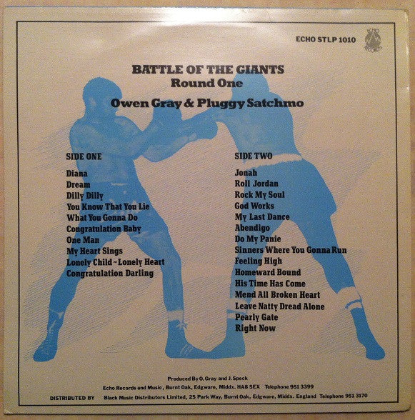 Owen Gray & Pluggy Satchmo : Battle Of The Giants - Round One (LP, Album)
