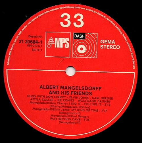 Albert Mangelsdorff : Albert Mangelsdorff And His Friends (LP, Album, RP, Gat)