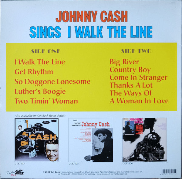 Johnny Cash : Sings I Walk The Line (LP, Comp, 180)