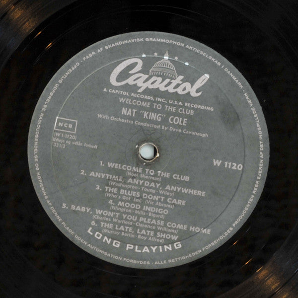 Nat King Cole : Welcome To The Club (LP, Album, Mono)