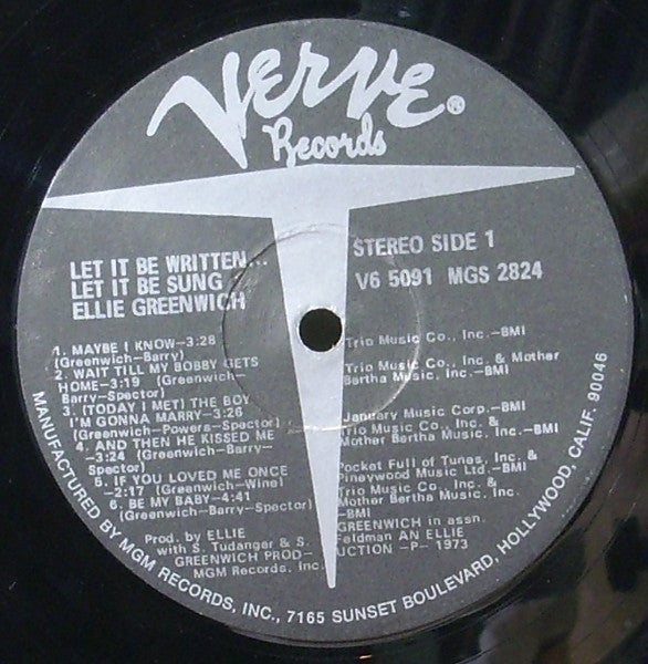 Ellie Greenwich : Let It Be Written, Let It Be Sung (LP, Album)