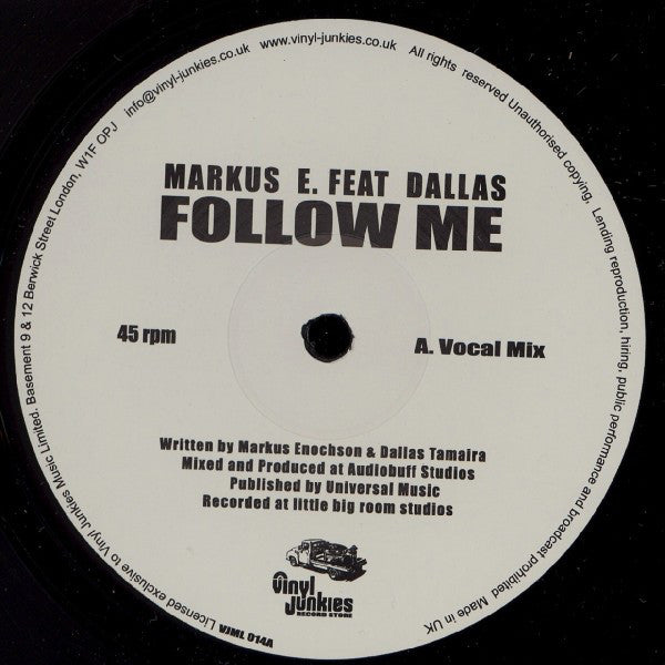 Markus Enochson Feat Dallas Tamaira : Follow Me (12")