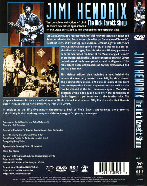 Jimi Hendrix : The Dick Cavett Show (DVD-V, Mono, RE, PAL)