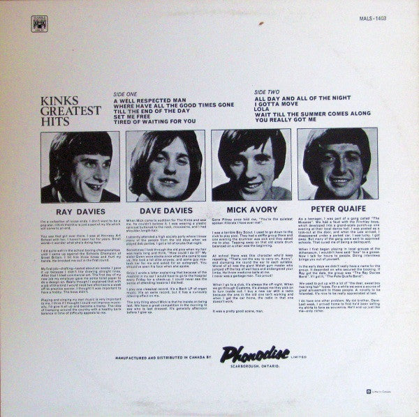 The Kinks : Kinks Greatest Hits (LP, Comp, RE, Par)
