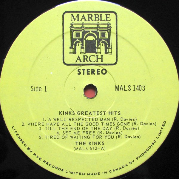 The Kinks : Kinks Greatest Hits (LP, Comp, RE, Par)