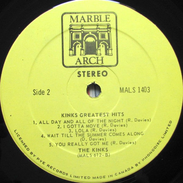 The Kinks : Kinks Greatest Hits (LP, Comp, RE, Par)