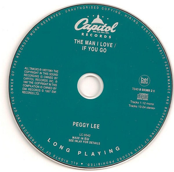 Peggy Lee : The Man I Love / If You Go (CD, Comp, Mono, RE, RM)