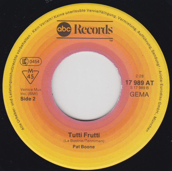 Pat Boone : I'll Be Home / Tutti Frutti (7", Single, Mono)