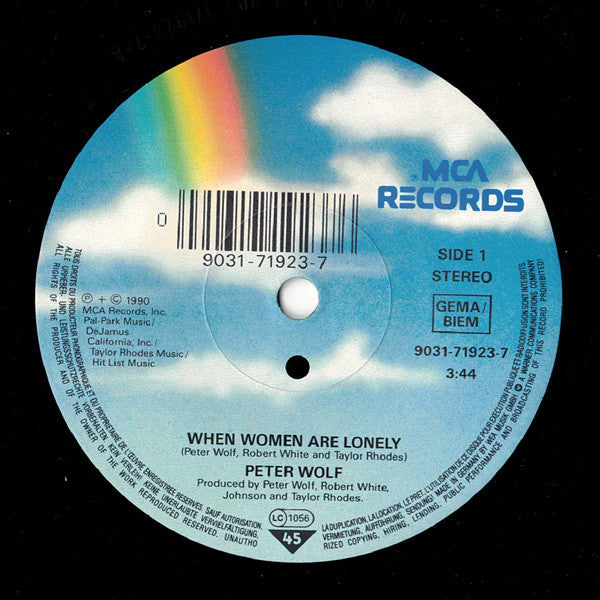Peter Wolf : When Women Are Lonely (7", Single)