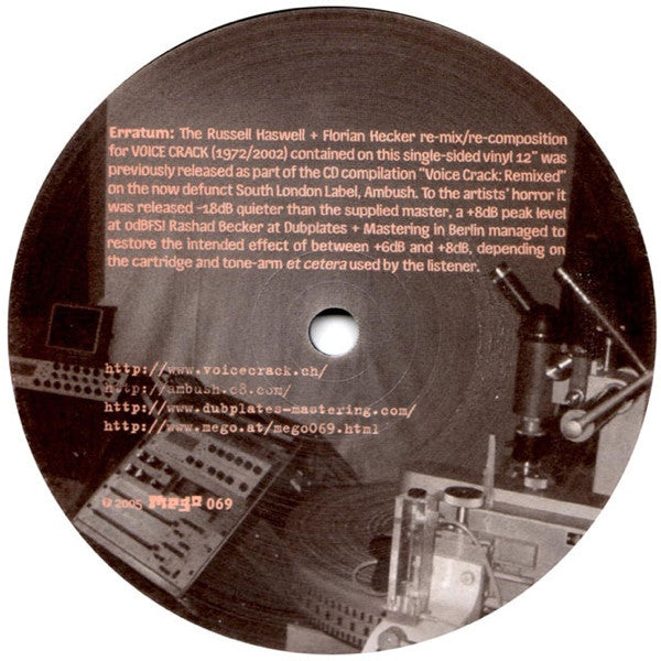 Voice Crack : Revision (12", S/Sided, Ltd)