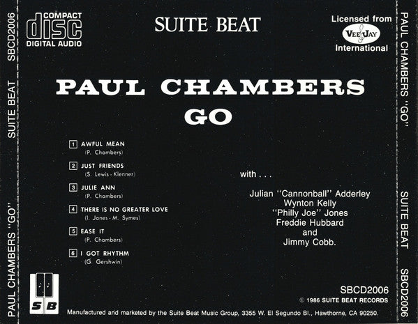 Paul Chambers (3) : Go (CD, Album, RE)