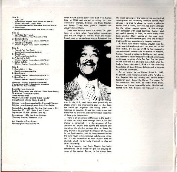 Buck Clayton & Buddy Tate : Kansas City Nights (2xLP, Comp)