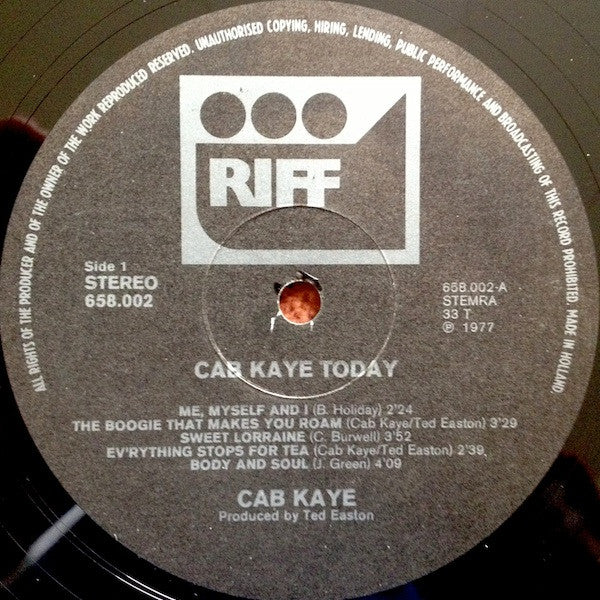Cab Kaye : Today (LP)