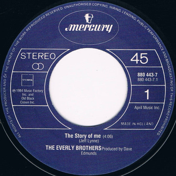 Everly Brothers : The Story Of Me (7", Single)