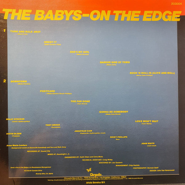 The Babys : On The Edge (LP, Album)