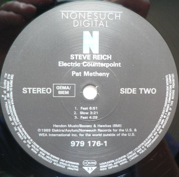 Steve Reich - Kronos Quartet / Pat Metheny : Different Trains / Electric Counterpoint (LP, Album)
