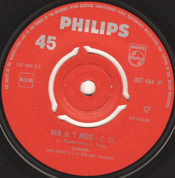 Sandra* : Als Jij Maar Wacht...  (Non Ho L'Età) / Ben Je 't Heus (7", Single)
