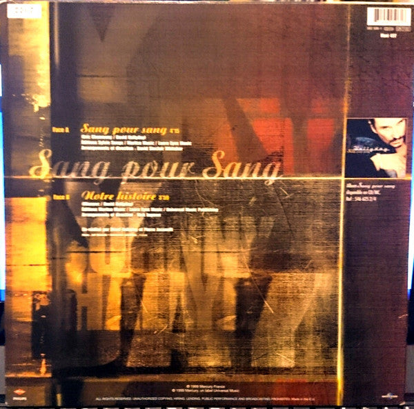 Johnny Hallyday : Sang Pour Sang (12", Maxi, Ltd, Num, Cle)