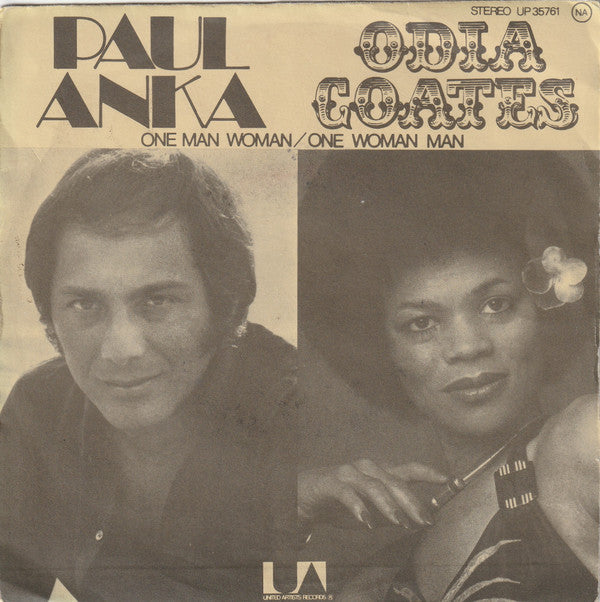 Paul Anka With Odia Coates : One Man Woman / One Woman Man (7", Single)