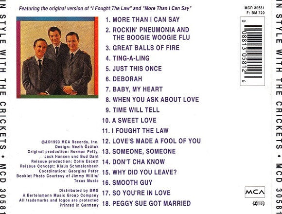 The Crickets (2) : In Style With The Crickets (CD, Album, RE)