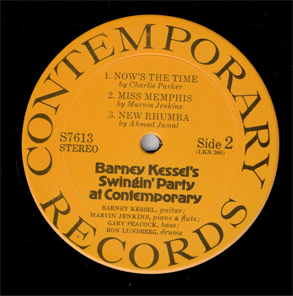 Barney Kessel : Barney Kessel's Swingin' Party At Contemporary (LP, Album, Mon)