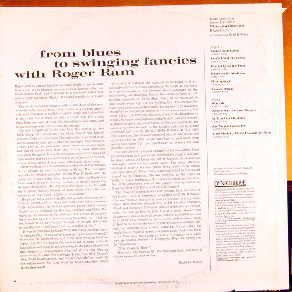 Roger Ramirez : Fine And Mellow (LP)