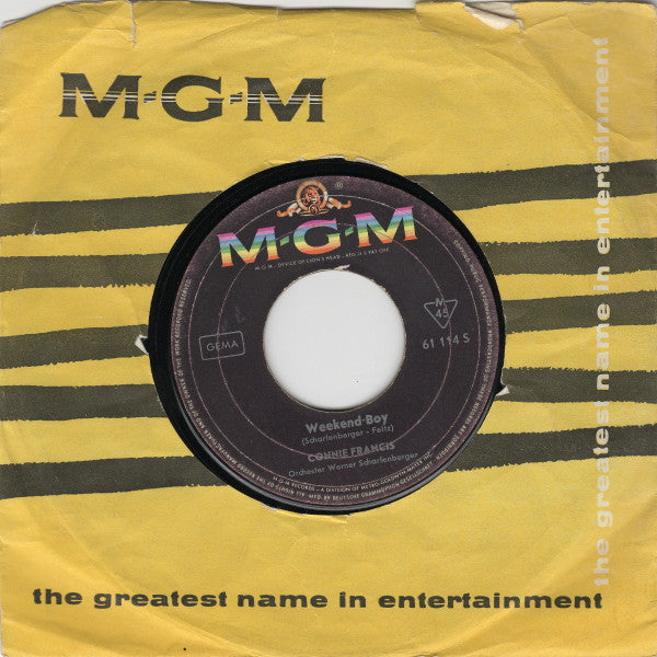 Connie Francis : Weekend-Boy / Hast Du Heimweh (7", Single, Mono)