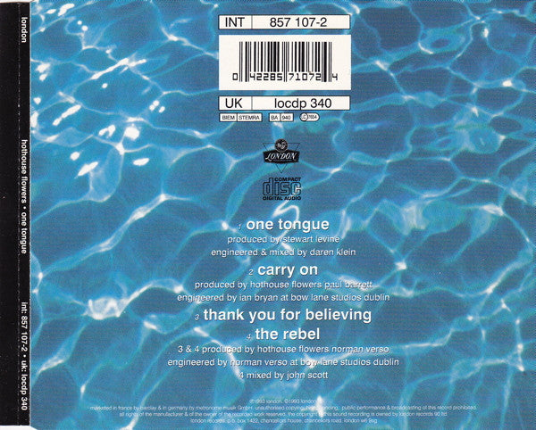 Hothouse Flowers : One Tongue (CD, Single, Ltd, CD1)
