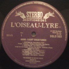 Thomas Arne - The Academy Of Ancient Music : Eight Overtures (LP)