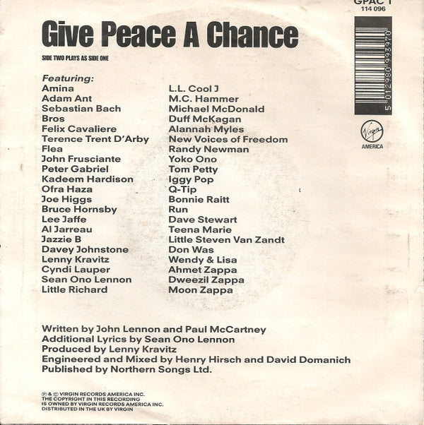 Peace Choir : Give Peace A Chance (7", S/Sided, Single)