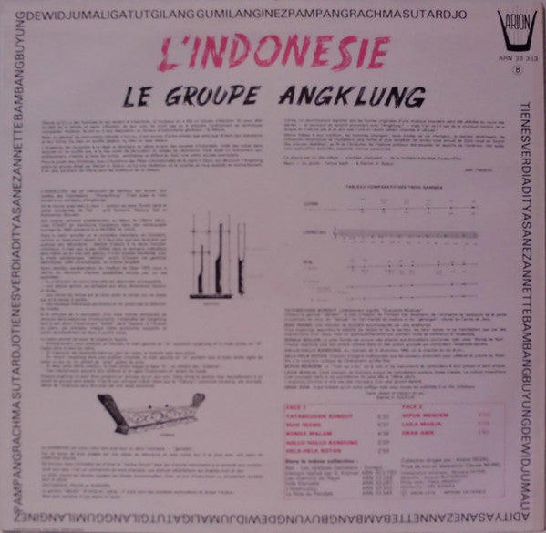 Le Groupe Angklung* : L'Indonésie (LP, Album)