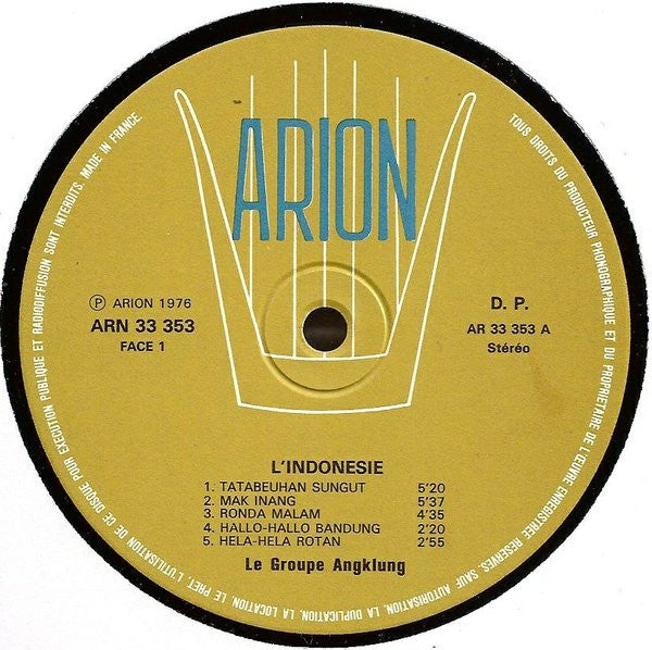 Le Groupe Angklung* : L'Indonésie (LP, Album)