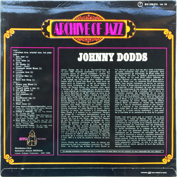 Johnny Dodds : Archive Of Jazz Volume 24 (LP, Comp)