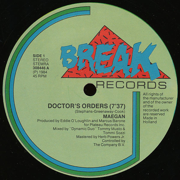 Maegan : Doctor's Orders (12", Single)