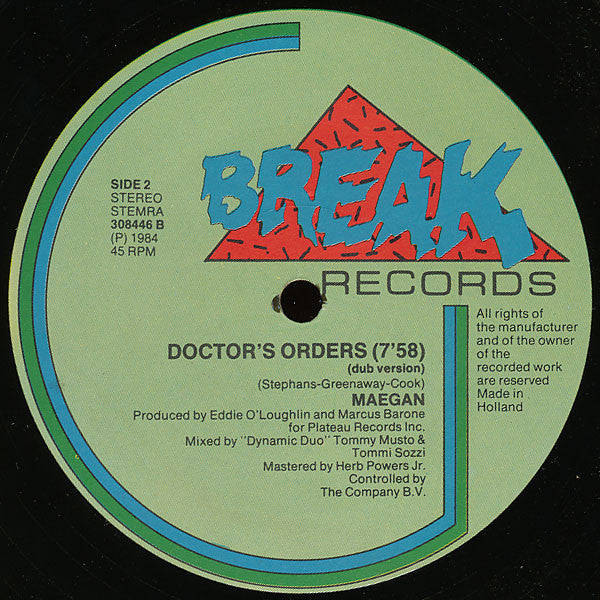 Maegan : Doctor's Orders (12", Single)