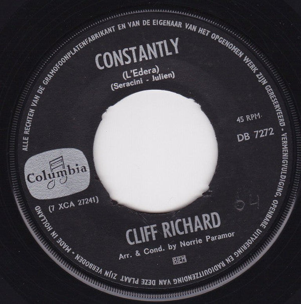 Cliff Richard : Constantly  (7", Single)