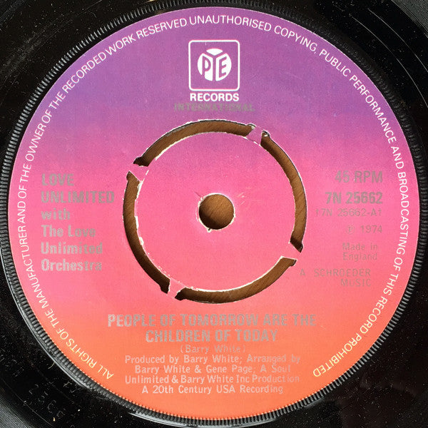 Love Unlimited With Love Unlimited Orchestra : People Of Tomorrow Are The Children Of Today (7", Single, Kno)