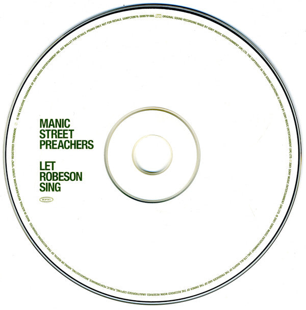 Manic Street Preachers : Let Robeson Sing (CD, Single, Promo)