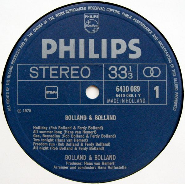Bolland & Bolland : Bolland & Bolland (LP, Album)