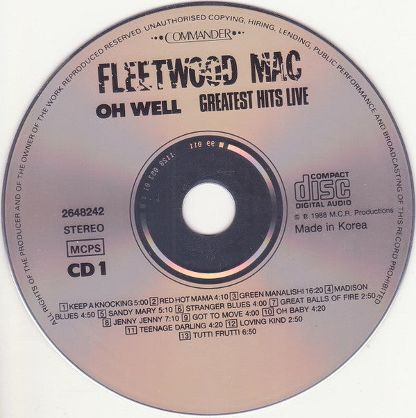 Fleetwood Mac : Oh Well (Greatest Hits Live) (2xCD, Comp)