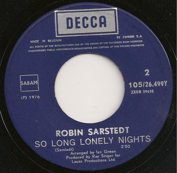 Robin Sarstedt : Let's Fall In Love (7")