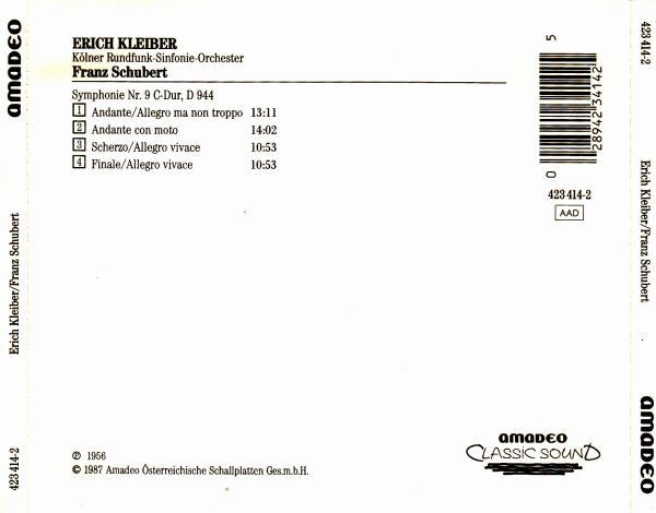 Franz Schubert : Erich Kleiber, Kölner Rundfunk-Sinfonie-Orchester : Symphonie Nr. 9 C-Dur, D 944 (CD, Album)