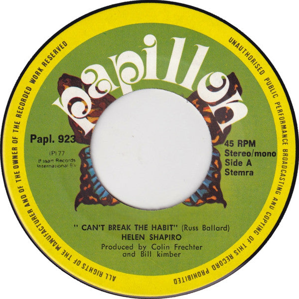 Helen Shapiro : Can't Break The Habit (7", Single)