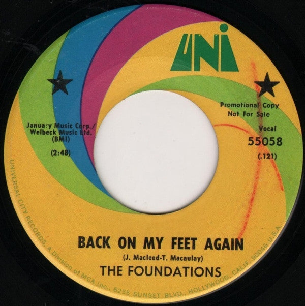 The Foundations : Back On My Feet Again (7", Promo)